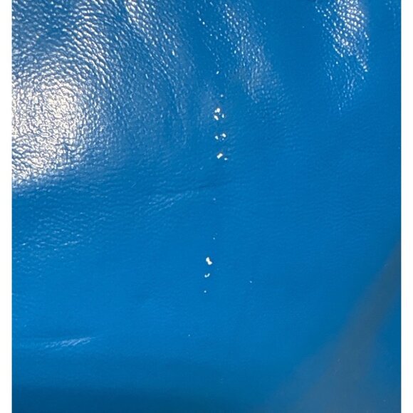 Vera Pelle Purse Italian Blue Leather Frame Bag Brass Hardware Strap Vtg READ - Picture 11 of 16